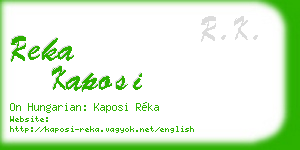 reka kaposi business card